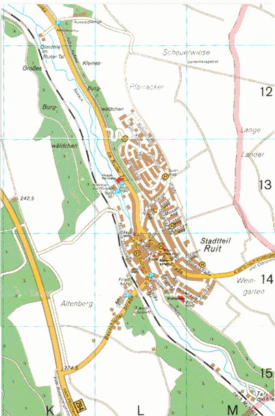 Lage des Stadtteils Ruit Lage des Stadtteils Ruit